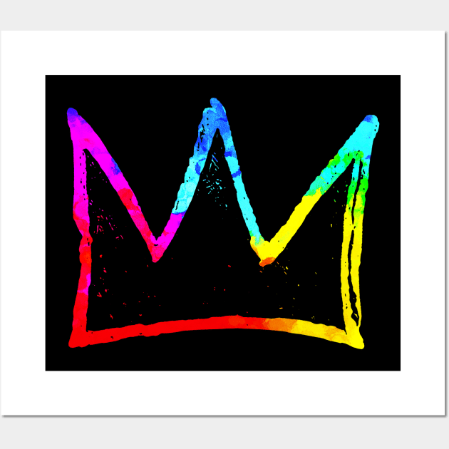 King Crown Basquiat Rainbow Wall Art by Mr.FansArt